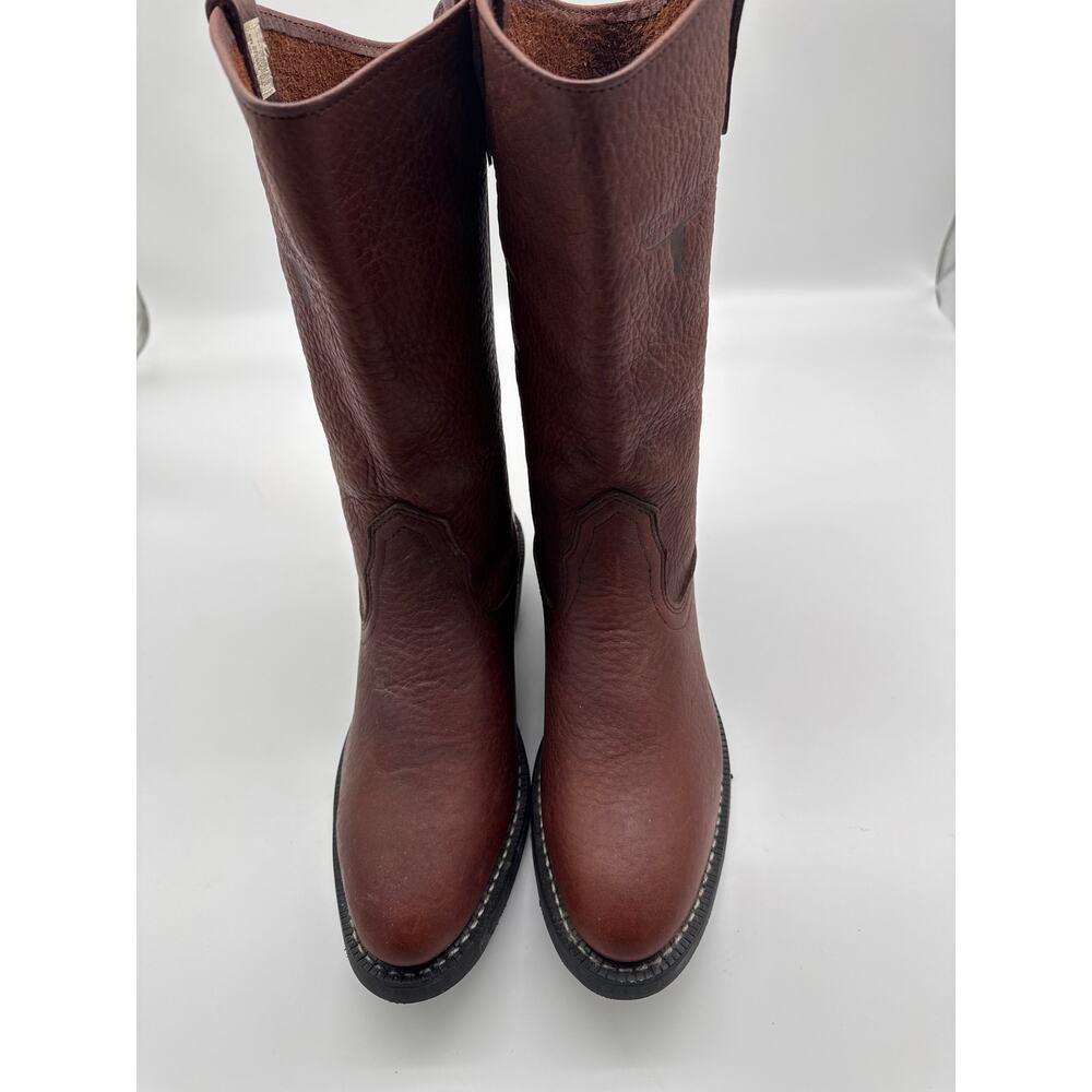 Mason Western Brown Leather Pull On‎ Boots Size 9.5 B